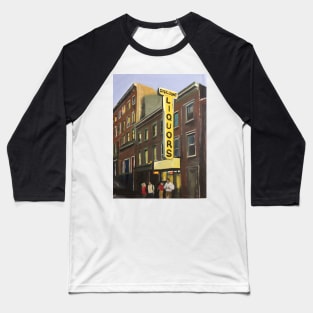 New York, Yellow Sign Baseball T-Shirt